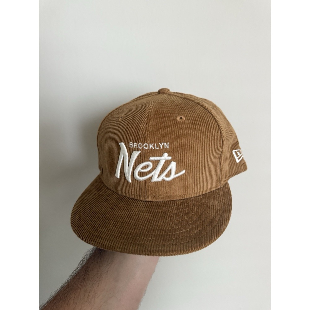 New Era Brooklyn Nets Corduroy The Golfer Snapback Hat Cap Adjustable Brown Nba